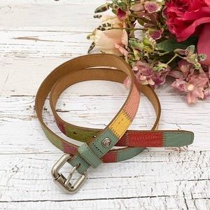 Fossil Vintage Leather Multicolor Patchwork Belt